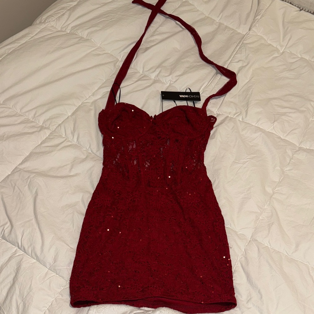 Burgundy Mini Dress